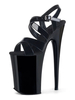 High Heel Sexy Sandalen Schwarz Leder Peep Toe Monk Strap Plattform Sexy Schuhe