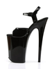 High Heel Sexy Sandalen Schwarz Leder Peep Toe Monk Strap Sexy Schuhe