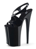 High Heel Sexy Sandalen Schwarz PU Leder Peep Toe Monk Strap Sexy Schuhe