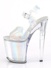 High Heel Sexy Sandalen Schwarz-Silber-PU-Leder-Blick-Zehe-Knöchel-Bügel-Plattform-reizvolle Sandelholz