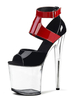 High Heel Sexy Sandalen Transparente PVC Obere Offene Zehe Knöchelriemen Heels