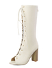 High Heel Stiefel Damen Peep Toe Lace Up Sandale Stiefel