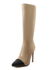 High Heel Stiefel Khaki Spitzschuh Mitte Kalb Stiefel Frauen Winterschuhe
