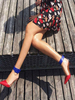 High Heels aus für Straßen-Style mit Schnallen Pumps und Farbblock in Rot für Damen