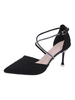 High Heels Criss-Cross Pointed Toe Stiletto Absatz Strass Schicke schwarze Stiletto Absätze