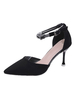 High Heels Knöchelriemen Spitze Zehen Stiletto Fersen Strass Schicke schwarze Knöchelriemen Absätze