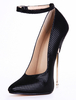 High Heels Sexy mit Knöpfen und Stilettos in Schwarz