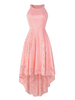 High Low Lace Kleider Jewel Neck Sleeveless Frauen-Kleider