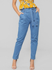 High Waist Jeans Frauen Sash Jeanshosen