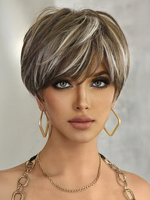 Highlights Kurze Pixie Cut Perücken Hitzebeständige Faser Tägliche Synthetische Perücke Für Frauen 2025