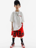 Hip-Hop-Tanzkostüme für Kinder Rot Weiß Unisex Hosen-Top-Set Hip-Hop-Baumwolle Straßentanz-Kostüm