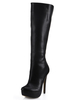 Hochwertiger Stiefel aus mit Stilettos und Reißverschluss in Schwarz