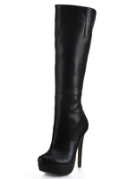 Hochwertiger Stiefel aus mit Stilettos und Reißverschluss in Schwarz