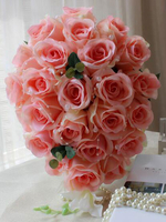 Hochzeit Brautstrauß in Wasserfall-Form für Hochzeit Seidenblumen