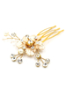 Hochzeit Blume Kopfbedeckungen Goldton Strass Braut Pin Haarspangen