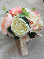 Hochzeit Blumenstrauss rosa Seide Lace Hand gebunden Brautsträuße