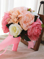 Hochzeit Bouquets weichen rosa Bänder Hand gebunden Brautstrauss