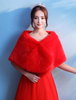 Hochzeit Cape Angorawolle mit Knöpfen in Rot