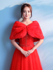 Hochzeit Cape Angorawolle mit Perlen in Rot