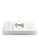 Hochzeit Clutch Taschen Satin Strass weiße Abend Party Handtaschen