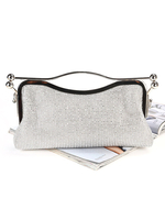 Hochzeit Clutch Taschen Silber Strass Perlen Braut Party Abend Handtaschen