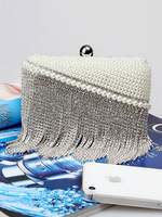 Hochzeit Clutch Taschen Strass Strass Quasten Perlen Perlen Abend Handtaschen