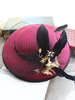 Hochzeit Fascinator Hut Rose Federn Schmetterling Net Perlen königliche Braut Kopfschmuck