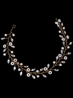 Hochzeit Gold Stirnband Perlen Kopfschmuck Strass Braut Kopfschmuck