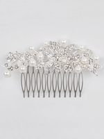 Hochzeit Haar Kämme Perlen Kopfschmuck Silber Braut Haar Zubehör