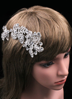 Hochzeit Haar kämmt Strass Silber-Legierung lange Braut Haarschmuck