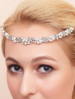 Hochzeit Haar Stirnband Silber Strass Imitation Perlen Braut Kopfbedeckungen