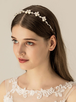 Hochzeit Haarschmuck Silber Perlen Stirnband für Braut