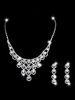 Hochzeit Halskette Set Silber Ohrringe und Halskette Strass Brautschmuck Set