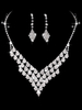 Hochzeit Halskette Set Silber Ohrringe und Halskette Strass Brautschmuck Set