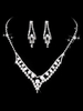 Hochzeit Halskette Set Silber Perlen Ohrringe und Halskette Strass Brautschmuck Set