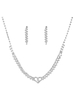 Hochzeit Halskette Set Silber Strass Perlen Herz Brautschmuck Set