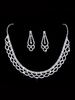 Hochzeit Halskette Set Silber Strass Perlen Schmuck Set Braut Ohrringe und Halskette