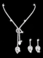 Hochzeit Halskette Set Silber Strass Sweetheart Anhänger Brautschmuck Set