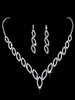 Hochzeit Halskette Set Strass Schmuck Set Hollow Bridal Silber Ohrringe und Halskette