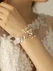 Hochzeit Handgelenk Corsage Gold Perlen Strass Braut Armband