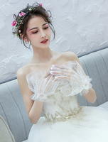 Hochzeit Handschuhe Handgelenk Länge Tüll Rüschen Applique Vintage Brauthandschuhe