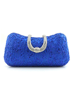 Hochzeit Handtaschen Blauer Abend Kupplungsbeutel Tüllen Twisted Rüschen Hochzeitszubehör