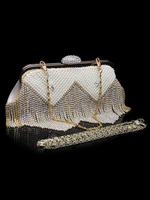 Hochzeit Handtaschen Braut Geldbörse Gold Quasten Strass Perlen Party Abend Handtaschen