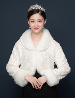 Hochzeit Jacke Faux Fur Wrap Langarm Winter Bridal Cover Ups