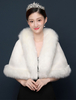 Hochzeit Jacke Faux Fur Wrap Schal Elfenbein Braut Winter Cover Ups