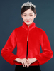 Hochzeit Jacke Kunstpelz Schal rot hohen Kragen Winter Bridal Cover Ups