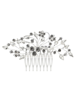 Hochzeit Kamm Strass Kopfschmuck Perlen Silber Braut Haarschmuck