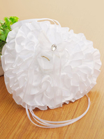 Hochzeit Kissen Strass Bänder Sweetheart White Ring Bearer Kissen