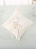 Hochzeit Kissen weiße Spitze Blumen Strass Perlen bestickt Ring Bearer Kissen