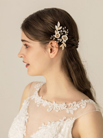Hochzeit Kopfbedeckung Kopfbedeckung Blume Blatt Metall Braut Haarschmuck